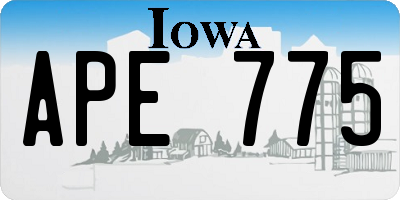 IA license plate APE775