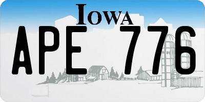 IA license plate APE776