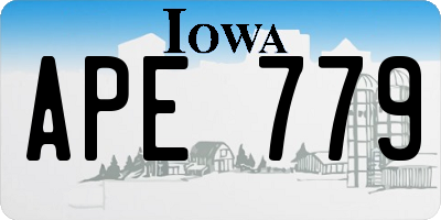 IA license plate APE779