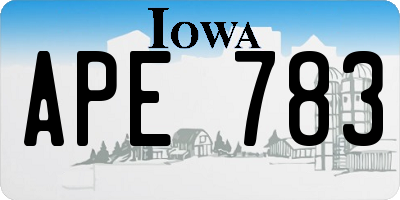 IA license plate APE783