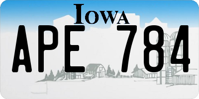 IA license plate APE784