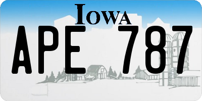 IA license plate APE787