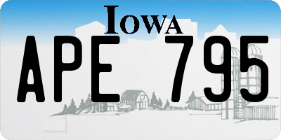 IA license plate APE795
