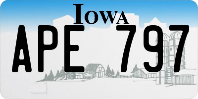 IA license plate APE797