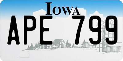 IA license plate APE799