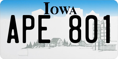 IA license plate APE801