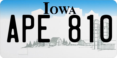 IA license plate APE810