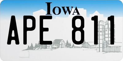IA license plate APE811