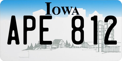 IA license plate APE812