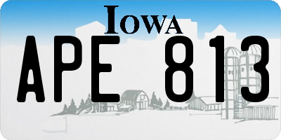 IA license plate APE813