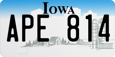 IA license plate APE814