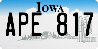 IA license plate APE817