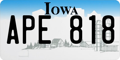 IA license plate APE818