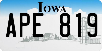 IA license plate APE819