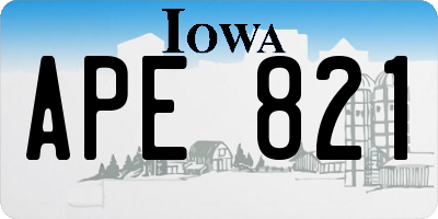 IA license plate APE821