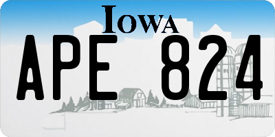 IA license plate APE824