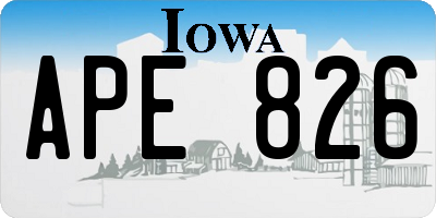 IA license plate APE826