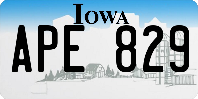 IA license plate APE829