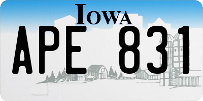 IA license plate APE831