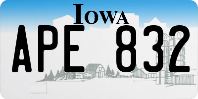 IA license plate APE832