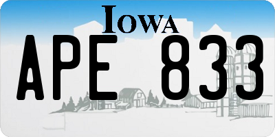 IA license plate APE833