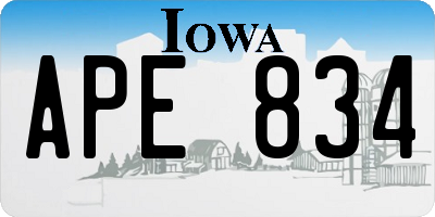 IA license plate APE834