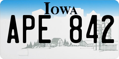 IA license plate APE842