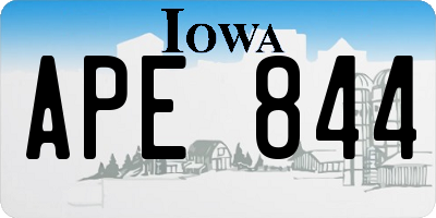 IA license plate APE844