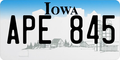 IA license plate APE845