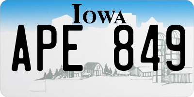 IA license plate APE849