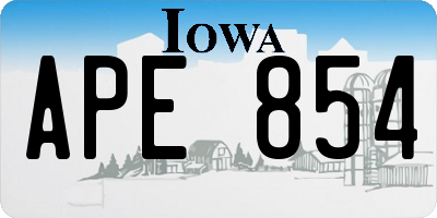 IA license plate APE854