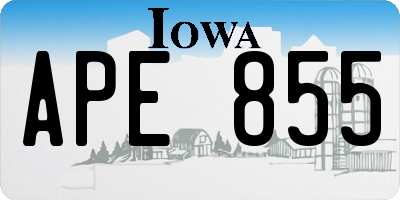 IA license plate APE855