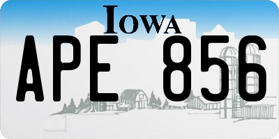 IA license plate APE856