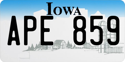IA license plate APE859