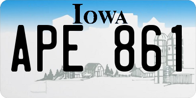 IA license plate APE861