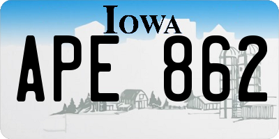 IA license plate APE862