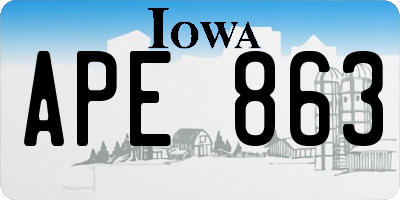 IA license plate APE863