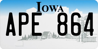 IA license plate APE864