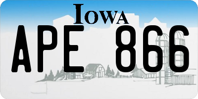 IA license plate APE866