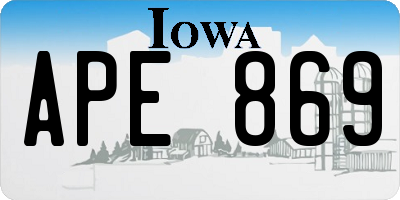 IA license plate APE869