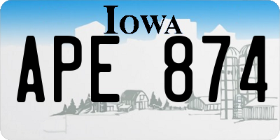 IA license plate APE874