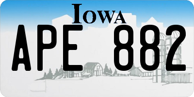 IA license plate APE882