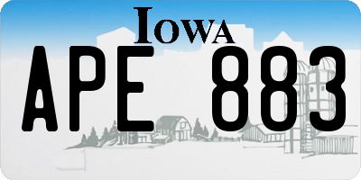 IA license plate APE883