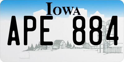 IA license plate APE884