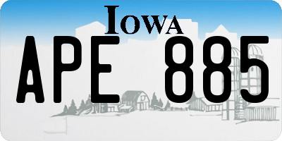 IA license plate APE885