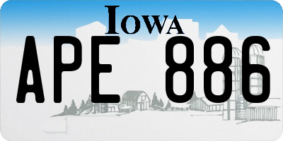 IA license plate APE886