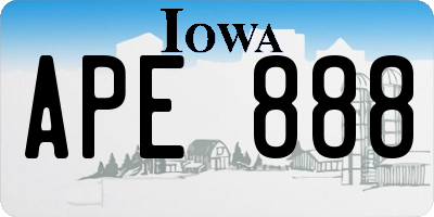 IA license plate APE888