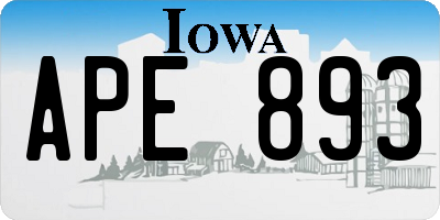 IA license plate APE893