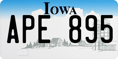 IA license plate APE895