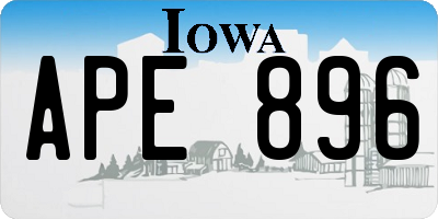 IA license plate APE896